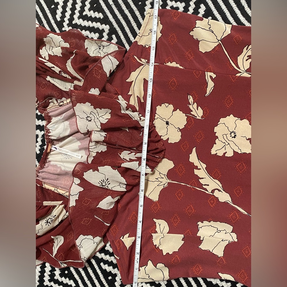 NWOT Free People Austyn Floral Ruffle Flare Leg Jumpsuit - Picture 12 of 14